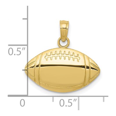 10K Yellow Gold Football Pendant – view 5