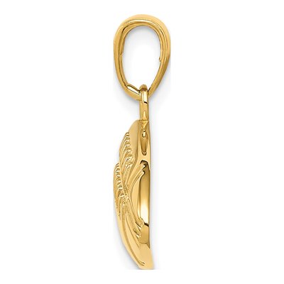 10K Yellow Gold Football Pendant – view 3