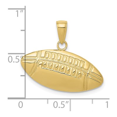 10K Yellow Gold Football Pendant – view 5