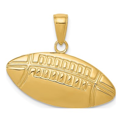 10K Yellow Gold Football Pendant
