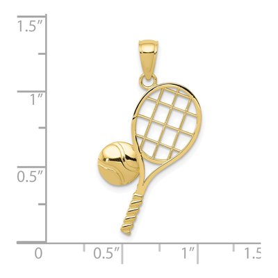 10K Yellow Gold Tennis Racquet Ball Charm – view 4