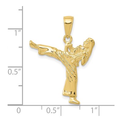 10K Yellow Gold Girl Karate Pendant – view 4