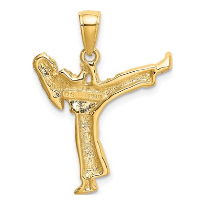 10K Yellow Gold Girl Karate Pendant – view 5