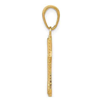 10K Yellow Gold Beaded Cross Pendant – view 3