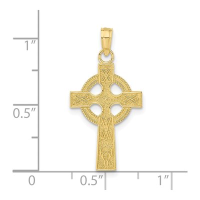 10K Yellow Gold Celtic Cross Eternity Pendant – view 4