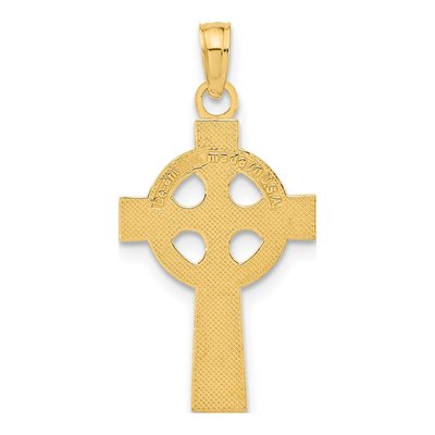 10K Yellow Gold Celtic Cross Eternity Pendant – view 5