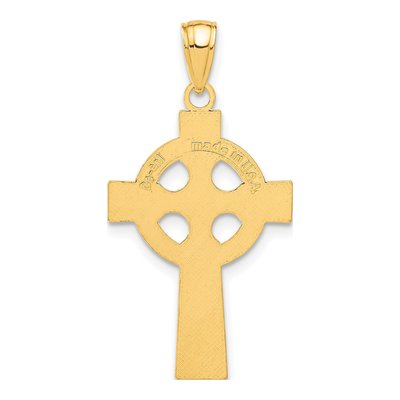 10K Yellow Gold Celtic Cross Eternity Pendant – view 4