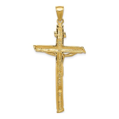 10K Yellow Gold Large INRI Crucifix Pendant – view 5