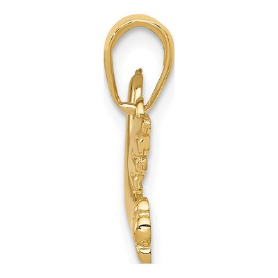 10K Yellow Gold Dove Olive Branch Charm – view 3