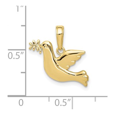 10K Yellow Gold Dove Olive Branch Charm – view 4