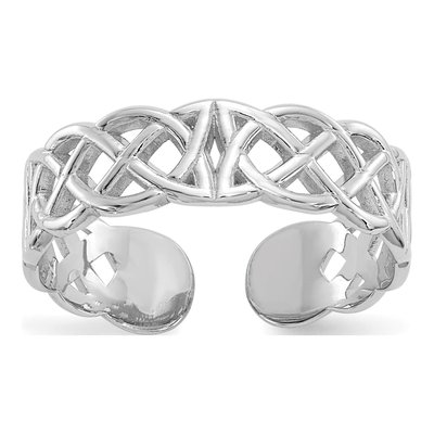 10K White Gold Celtic Knot Toe Ring