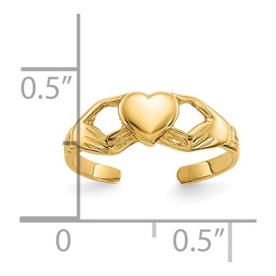 10K Yellow Gold Claddagh Toe Ring – view 4