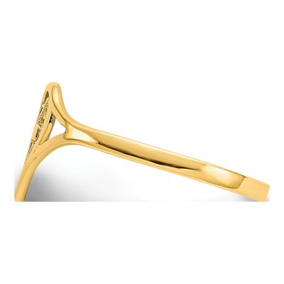 10K Yellow Gold Cross Heart Ring – view 5