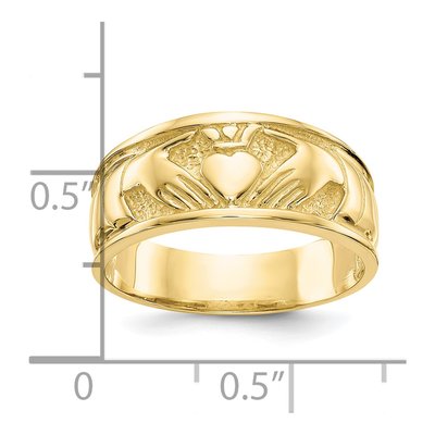 10K Yellow Gold 8mm Claddagh Band – view 4
