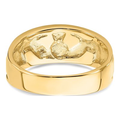 10K Yellow Gold 8mm Claddagh Band – view 7