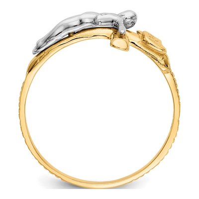10K Two-Tone Gold INRI Crucifix Ring – view 3
