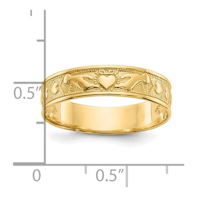 10K Yellow Gold 5mm Claddagh Band – view 4
