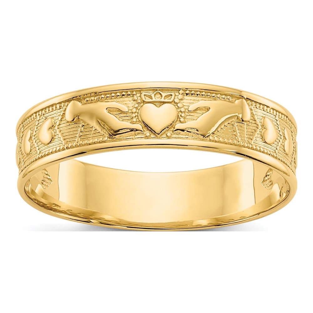 10K Yellow Gold 5mm Claddagh Band