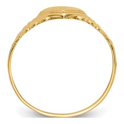 10K Yellow Gold Heart Signet for Baby Ring – view 3
