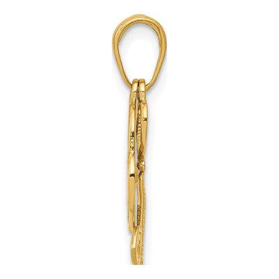 10K Yellow Gold Heart Key Lock Set Charm – view 3