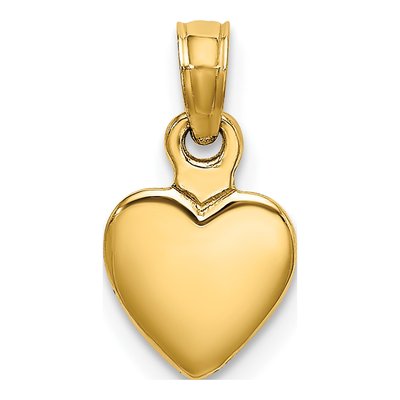10K Yellow Gold 3-D Small Heart Pendant – view 4