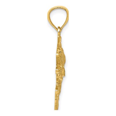 10K Yellow Gold Bass Fish Pendant – view 3
