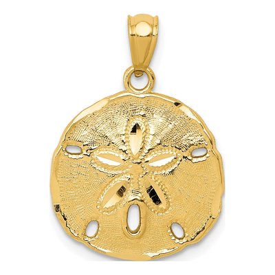 10K Yellow Gold Sand Dollar Pendant