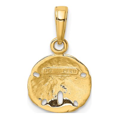 10K Yellow Gold Sand Dollar Pendant – view 4