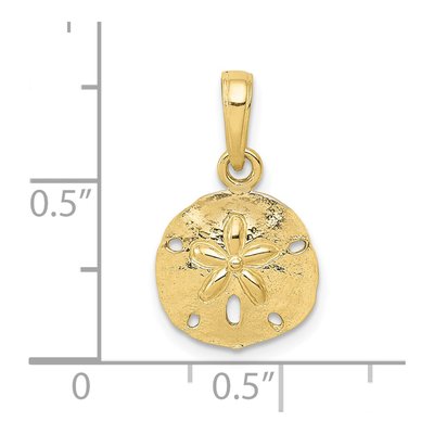 10K Yellow Gold Sand Dollar Pendant – view 5