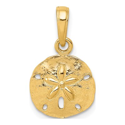10K Yellow Gold Sand Dollar Pendant