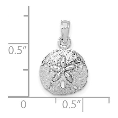 10K White Gold Sand Dollar Pendant – view 3