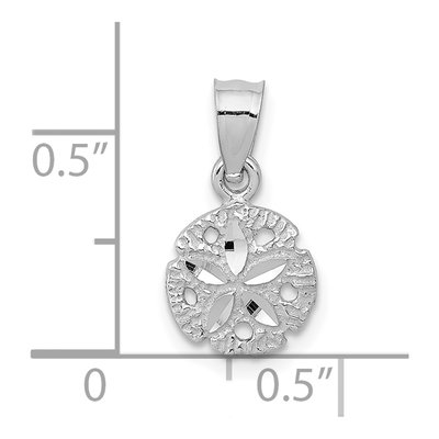 10K White Gold Sand Dollar Pendant – view 3