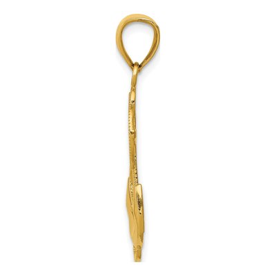 10K Yellow Gold Anchor Pendant – view 3