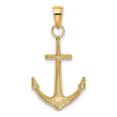 10K Yellow Gold Anchor Pendant – view 4