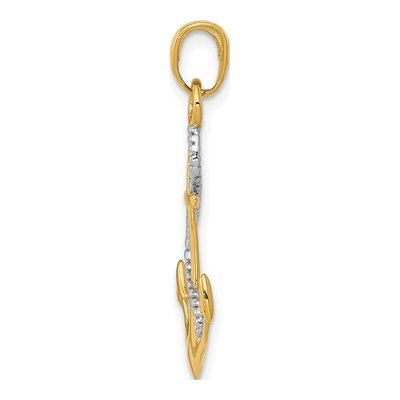 10K Yellow Gold Anchor Pendant – view 3