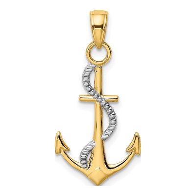 10K Yellow Gold Anchor Pendant – view 4