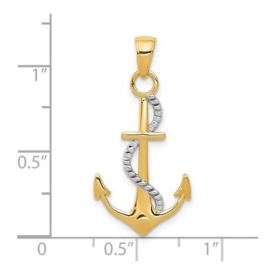 10K Yellow Gold Anchor Pendant – view 5