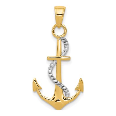 10K Yellow Gold Anchor Pendant