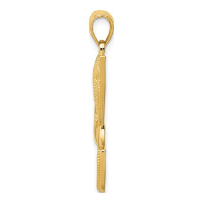 10K Yellow Gold Nefertiti Filigree Crown Pendant – view 3