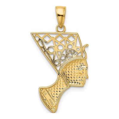 10K Yellow Gold Nefertiti Filigree Crown Pendant – view 4
