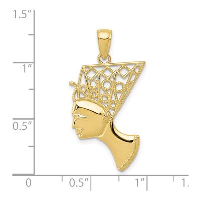 10K Yellow Gold Nefertiti Filigree Crown Pendant – view 5