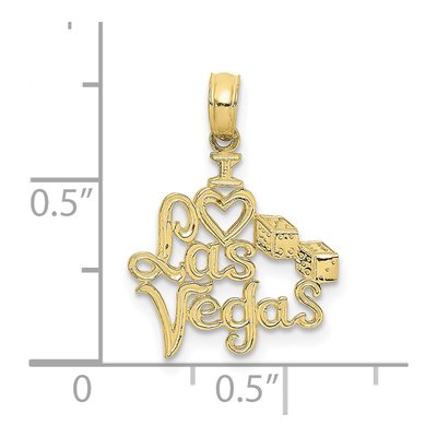 10K Yellow Gold I Heart Las Vegas Dice Charm – view 4