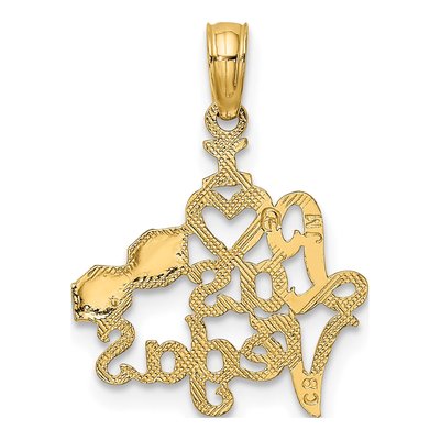 10K Yellow Gold I Heart Las Vegas Dice Charm – view 5