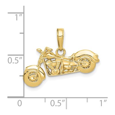10K Yellow Gold 3-D Motorcycle Pendant – view 5