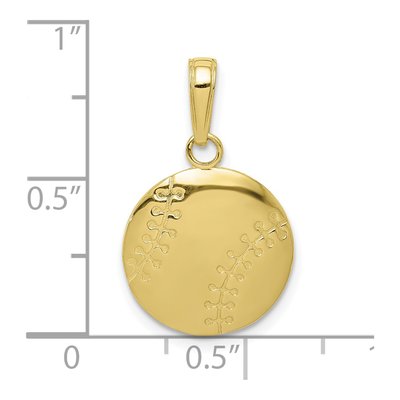 10K Yellow Gold Baseball Pendant – view 5