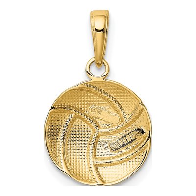 10K Yellow Gold Volleyball Pendant – view 4