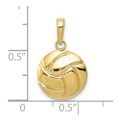 10K Yellow Gold Volleyball Pendant – view 5