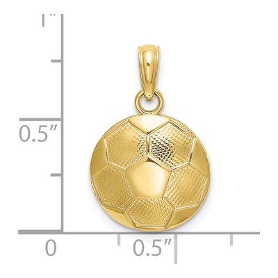 10K Yellow Gold Soccer Ball Pendant – view 4