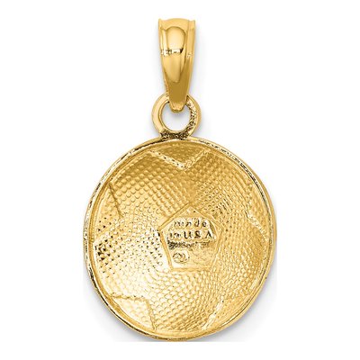 10K Yellow Gold Soccer Ball Pendant – view 5