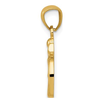 10K Yellow Gold Om Symbol Pendant – view 3